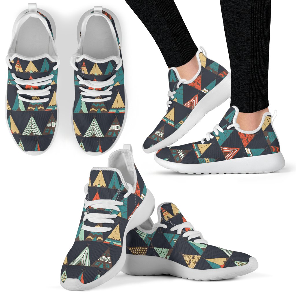 Tribal Native American Tent Aztec Mesh Knit Sneakers Shoes