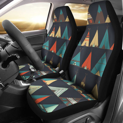 Tribal native american tent Aztec Universal Fit Car Seat Coversfront