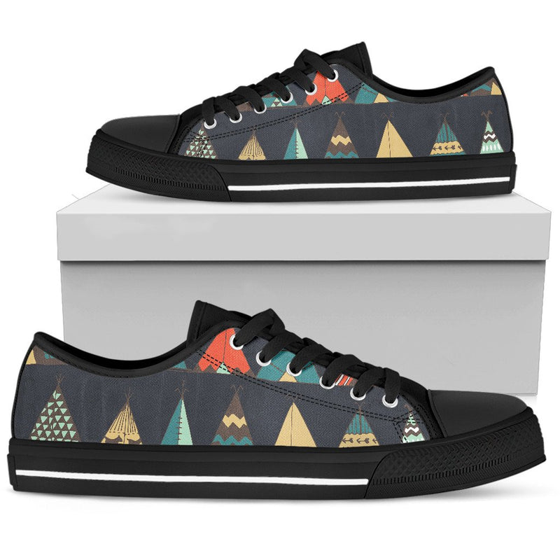 Tribal native american tent Aztec Women Low Top Shoes