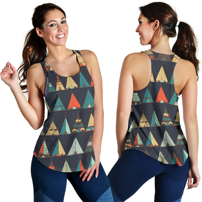 Tribal native american tent Aztec Women Racerback Tank Top