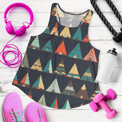 Tribal native american tent Aztec Women Racerback Tank Top