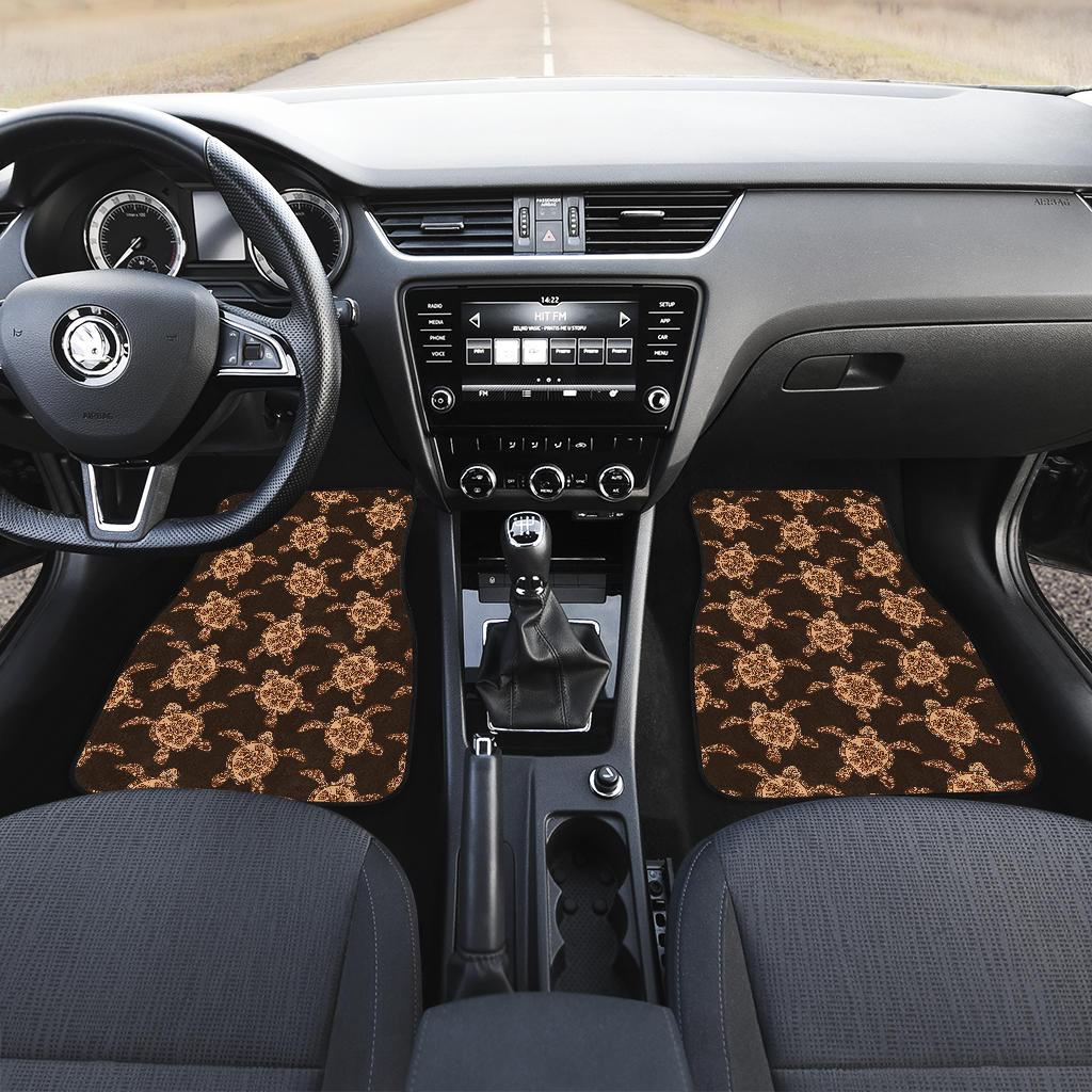 Tribal Sea Turtle Pattern Print Design T09 Car Floor Mats-JORJUNE.COM