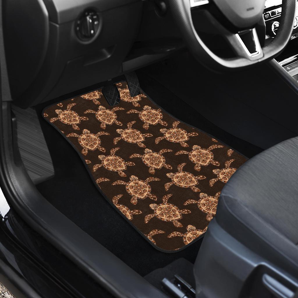 Tribal Sea Turtle Pattern Print Design T09 Car Floor Mats-JORJUNE.COM