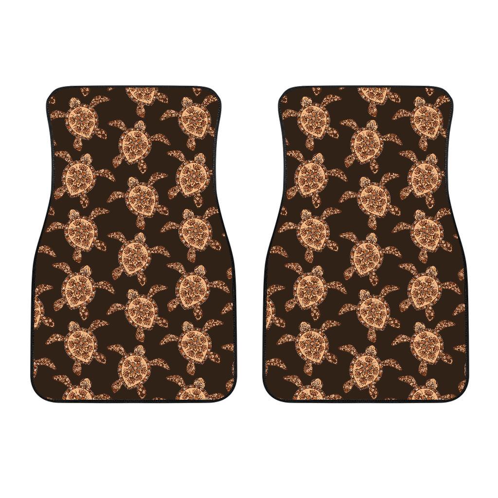 Tribal Sea Turtle Pattern Print Design T09 Car Floor Mats-JORJUNE.COM