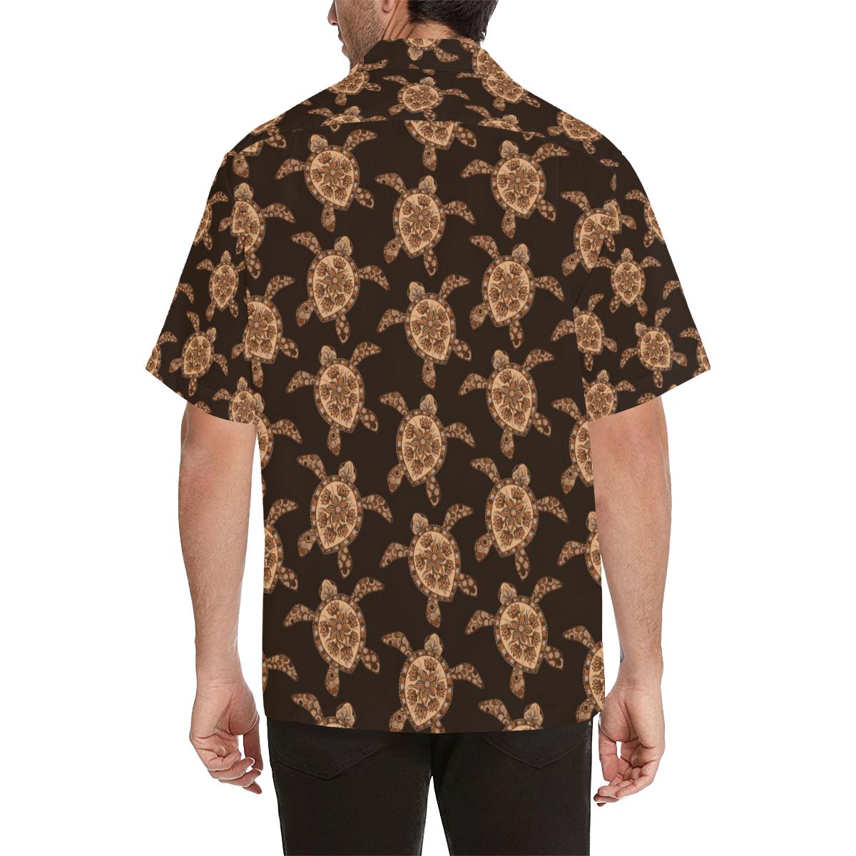 Tribal Sea Turtle Pattern Print Design T09 Men Hawaiian Shirt-JorJune
