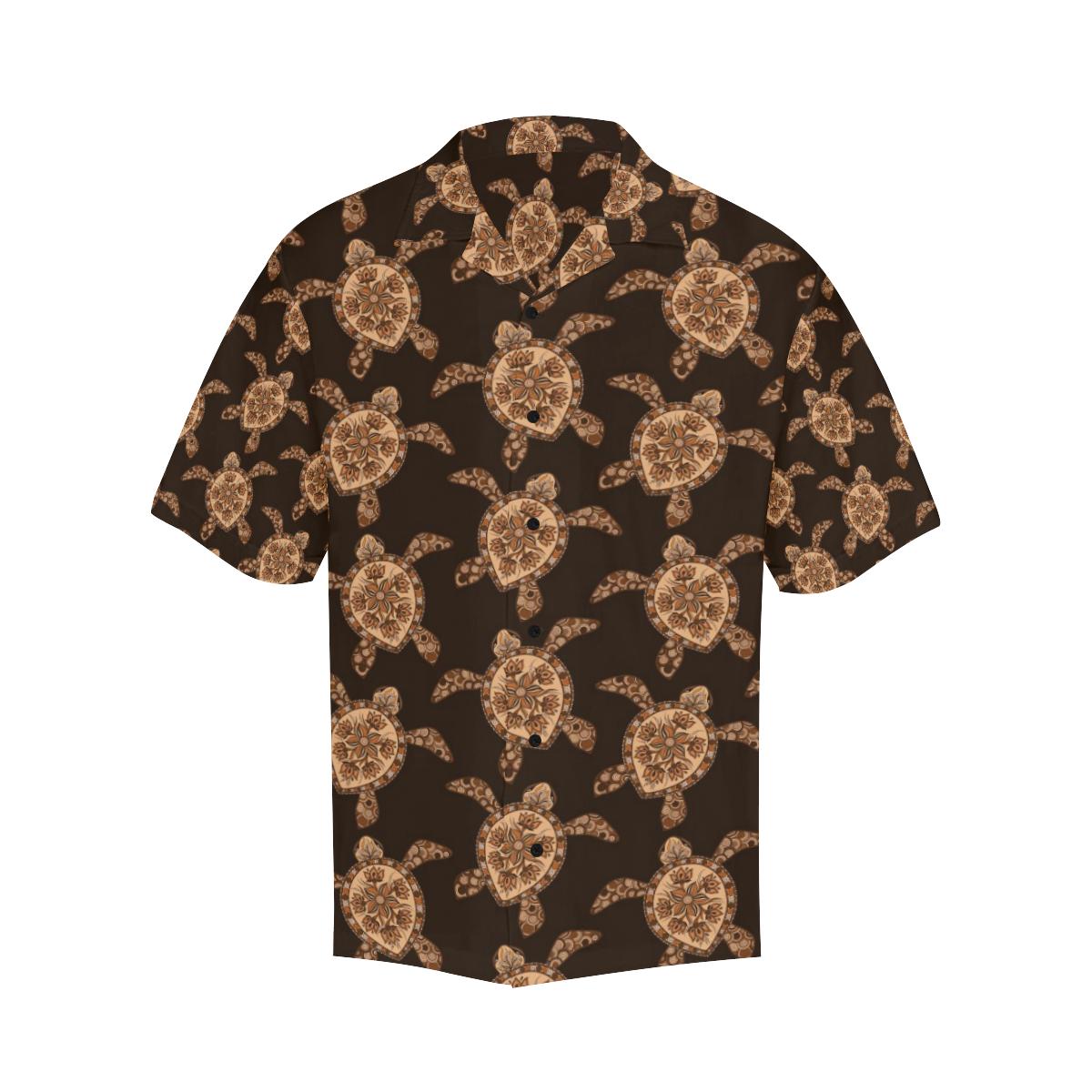 Tribal Sea Turtle Pattern Print Design T09 Men Hawaiian Shirt-JorJune