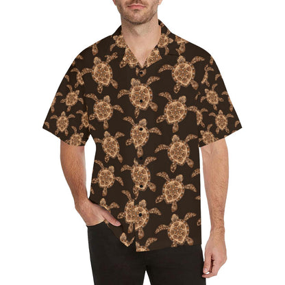 Tribal Sea Turtle Pattern Print Design T09 Men Hawaiian Shirt-JorJune