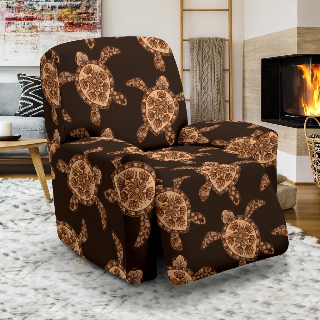 Tribal Sea Turtle Pattern Print Design T09 Recliner Slipcover-JORJUNE.COM