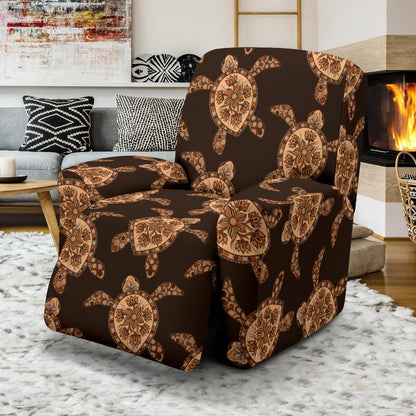 Tribal Sea Turtle Pattern Print Design T09 Recliner Slipcover-JORJUNE.COM