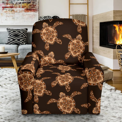 Tribal Sea Turtle Pattern Print Design T09 Recliner Slipcover-JORJUNE.COM