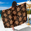 Tribal Sea Turtle Pattern Print Design T09 Sarong Pareo Wrap-JORJUNE.COM