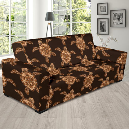 Tribal Sea Turtle Pattern Print Design T09 Sofa Slipcover-JORJUNE.COM