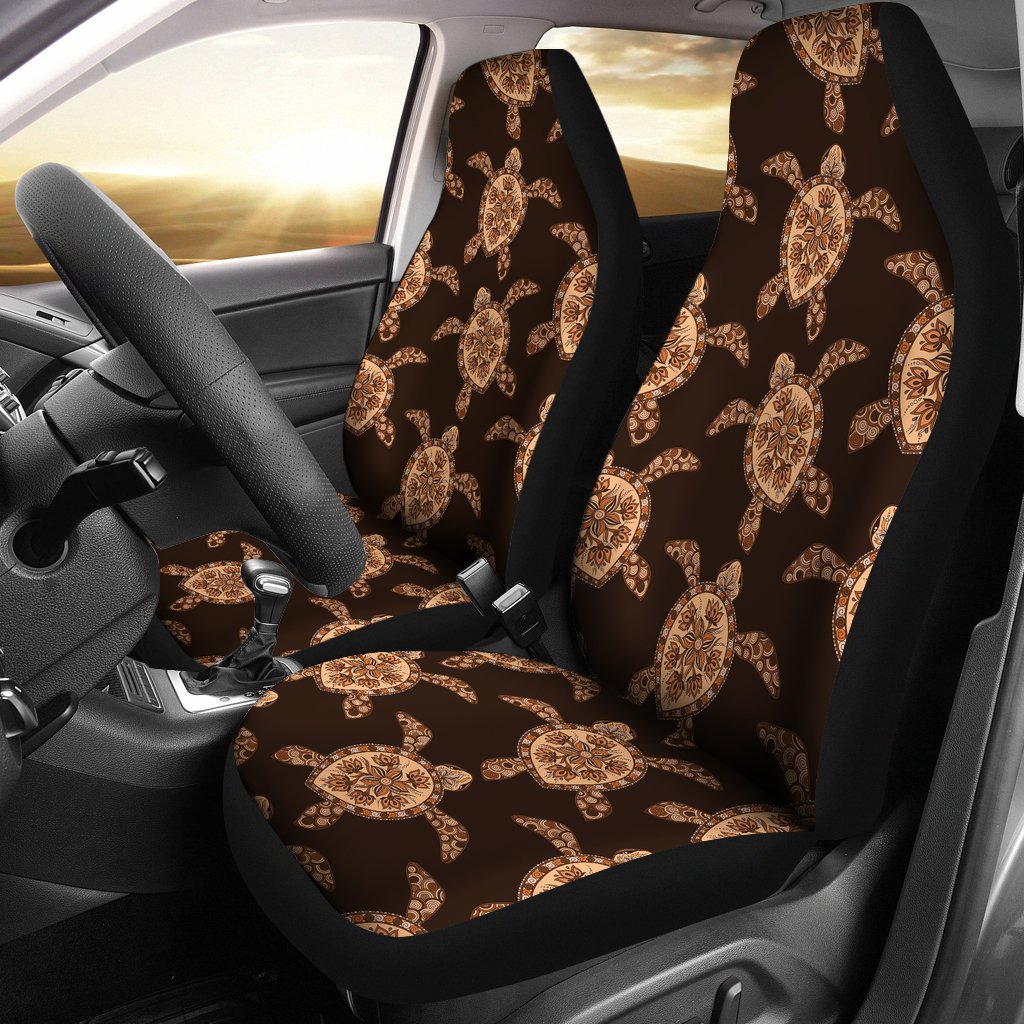 Tribal Sea Turtle Pattern Print Design T09 Universal Fit Car Seat Covers-JorJune