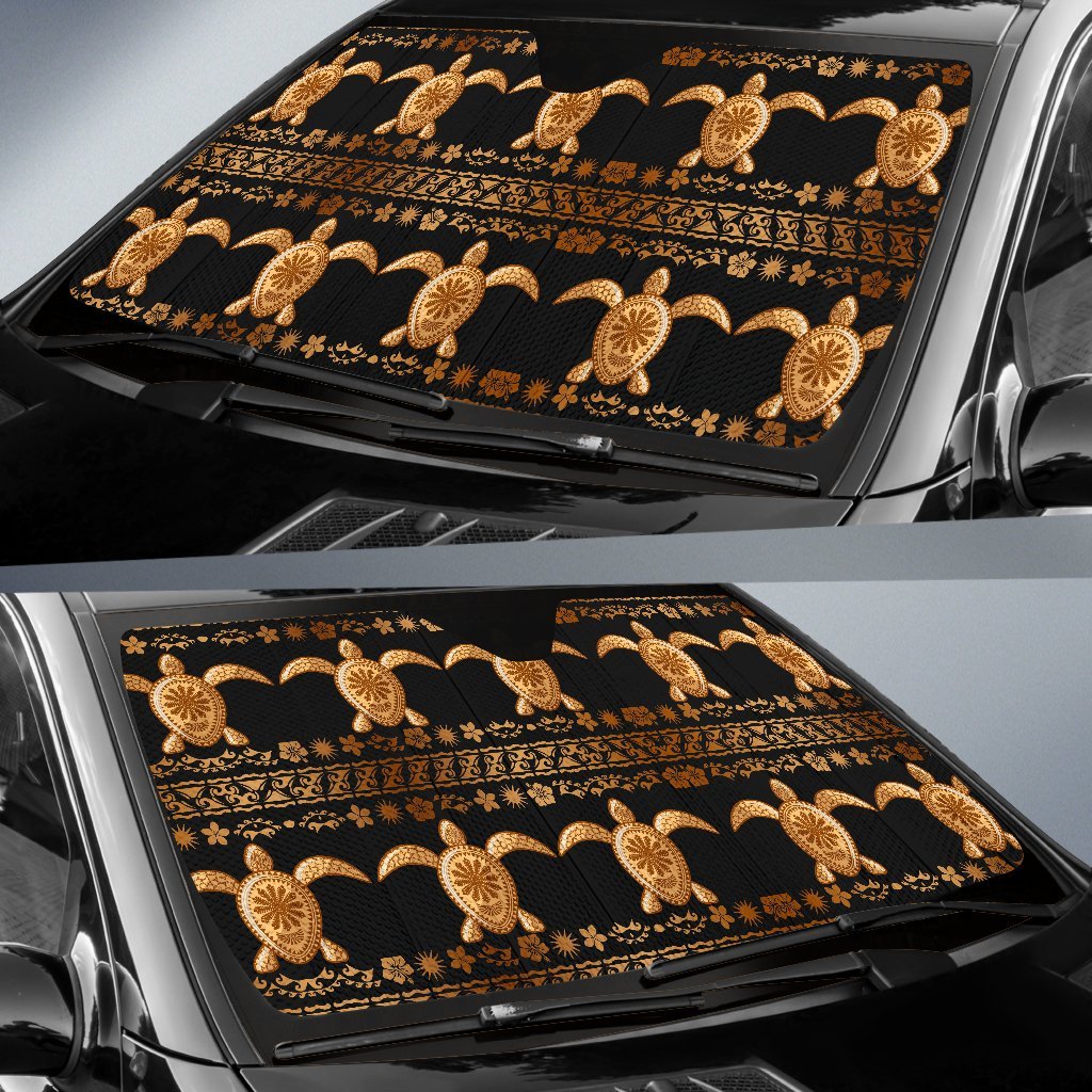 Tribal Sea Turtle Polynesian Hawaiian Car Sun Shade-JorJune