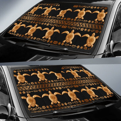 Tribal Sea Turtle Polynesian Hawaiian Car Sun Shade-JorJune