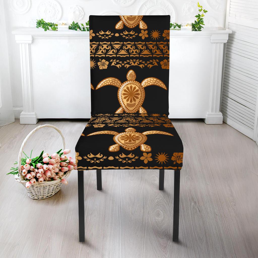Tribal Sea turtle Polynesian Hawaiian Dining Chair Slipcover-JORJUNE.COM