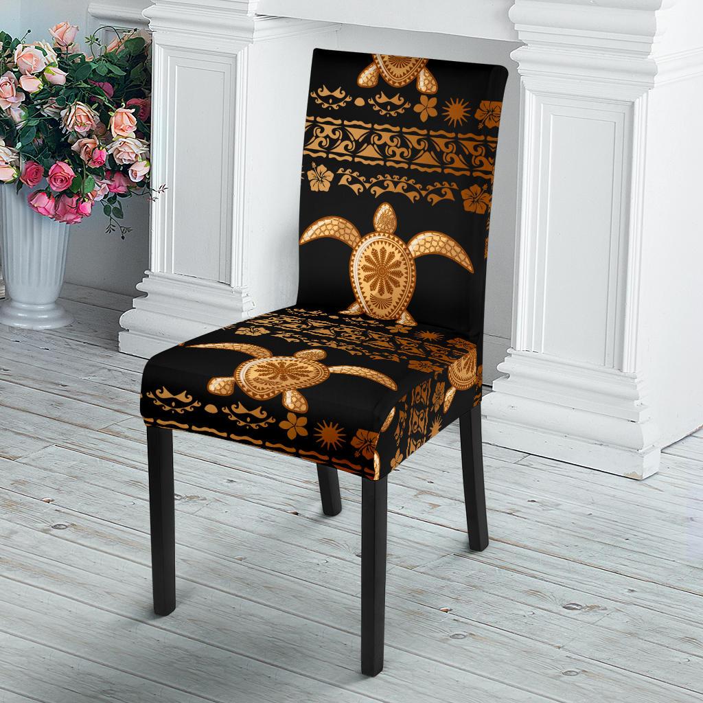 Tribal Sea turtle Polynesian Hawaiian Dining Chair Slipcover-JORJUNE.COM