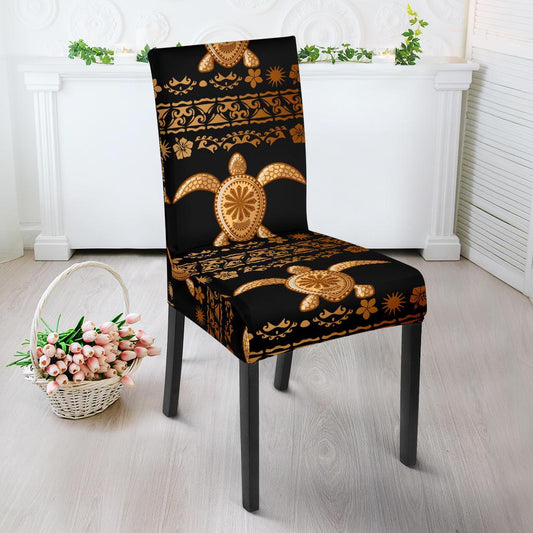 Tribal Sea turtle Polynesian Hawaiian Dining Chair Slipcover-JORJUNE.COM