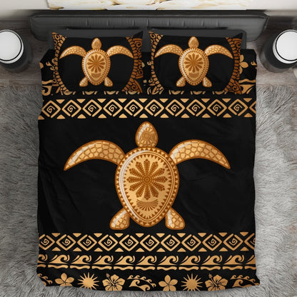 Tribal Sea turtle Polynesian Hawaiian Duvet Cover Bedding Set