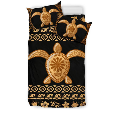 Tribal Sea turtle Polynesian Hawaiian Duvet Cover Bedding Set