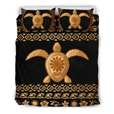 Tribal Sea turtle Polynesian Hawaiian Duvet Cover Bedding Set