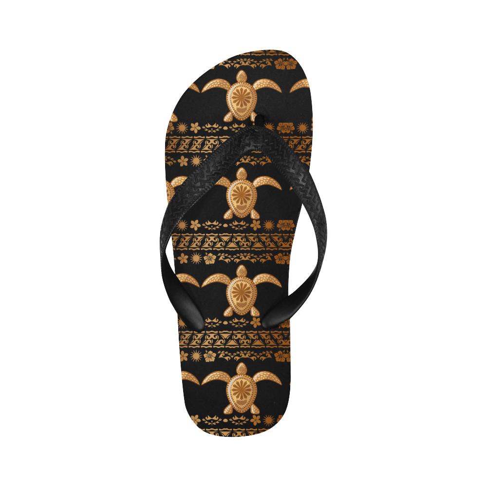 Tribal Sea turtle Polynesian Hawaiian Flip Flops-JorJune