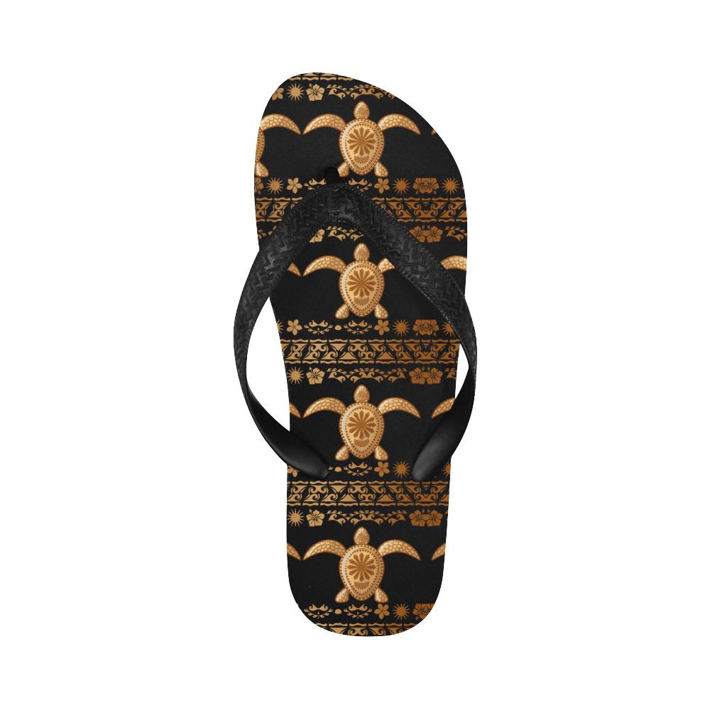 Tribal Sea turtle Polynesian Hawaiian Flip Flops-JorJune