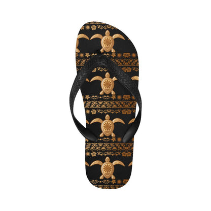 Tribal Sea turtle Polynesian Hawaiian Flip Flops-JorJune