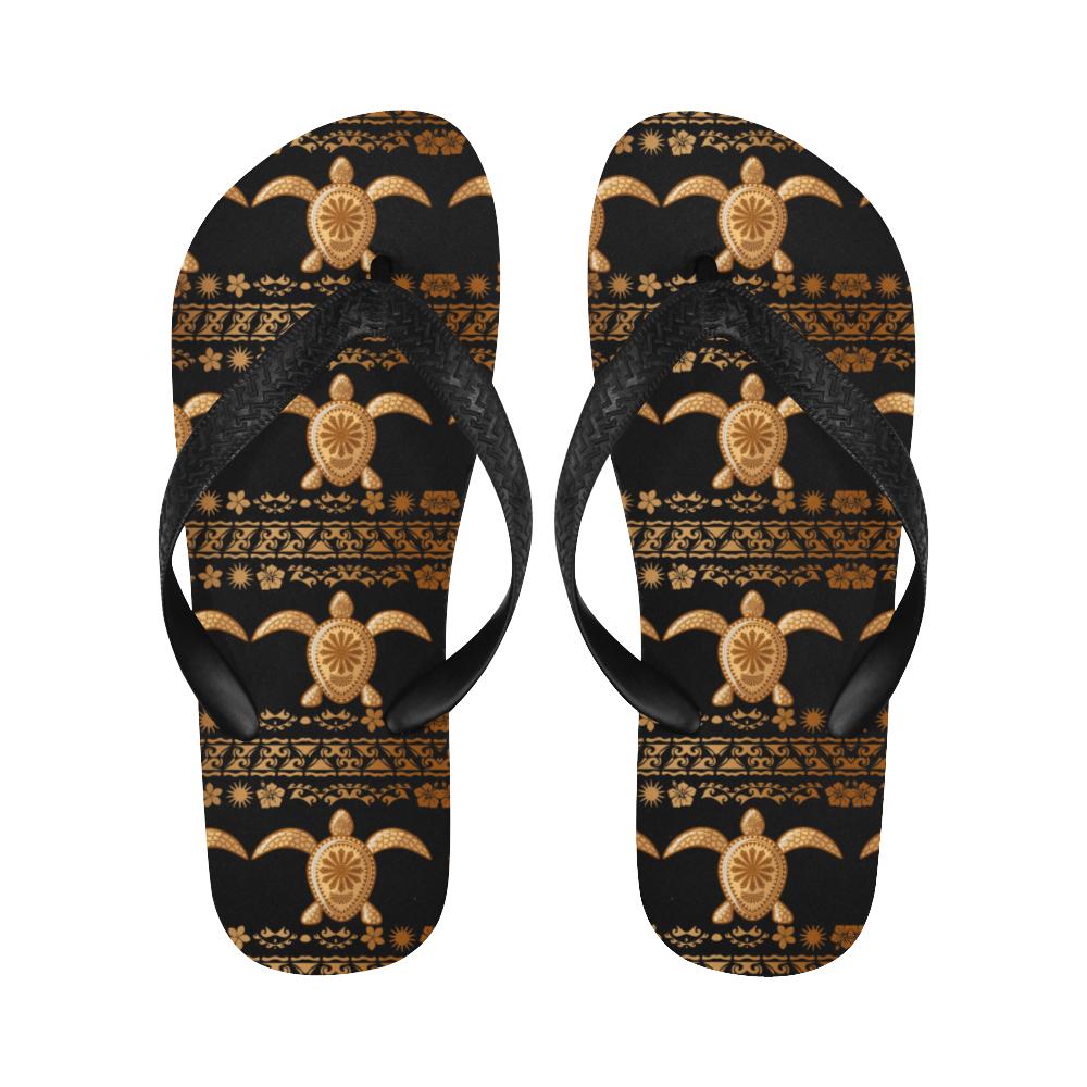 Tribal Sea turtle Polynesian Hawaiian Flip Flops-JorJune