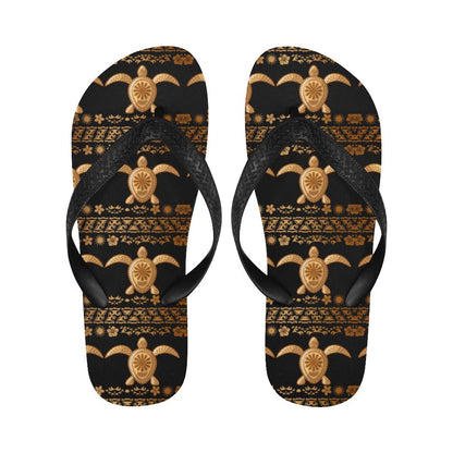 Tribal Sea turtle Polynesian Hawaiian Flip Flops-JorJune