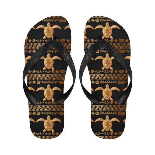Tribal Sea turtle Polynesian Hawaiian Flip Flops-JorJune