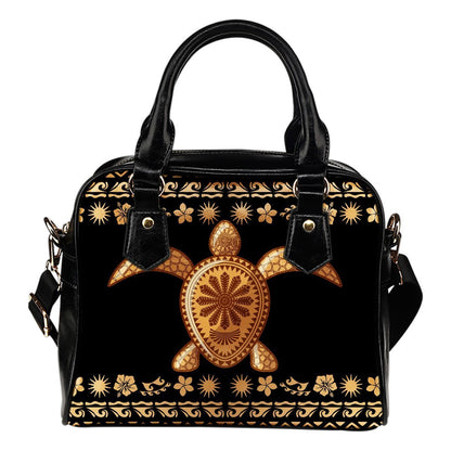 Tribal Sea turtle Polynesian Hawaiian Leather Shoulder Handbag