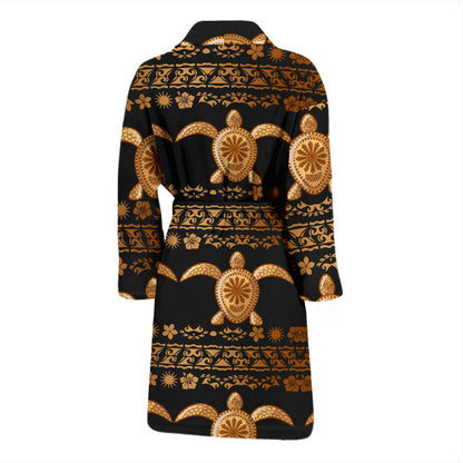 Tribal Sea Turtle Polynesian Hawaiian Men Bath Robe