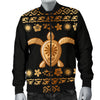 Tribal Sea Turtle Polynesian Hawaiian Men Casual Bomber Jacket