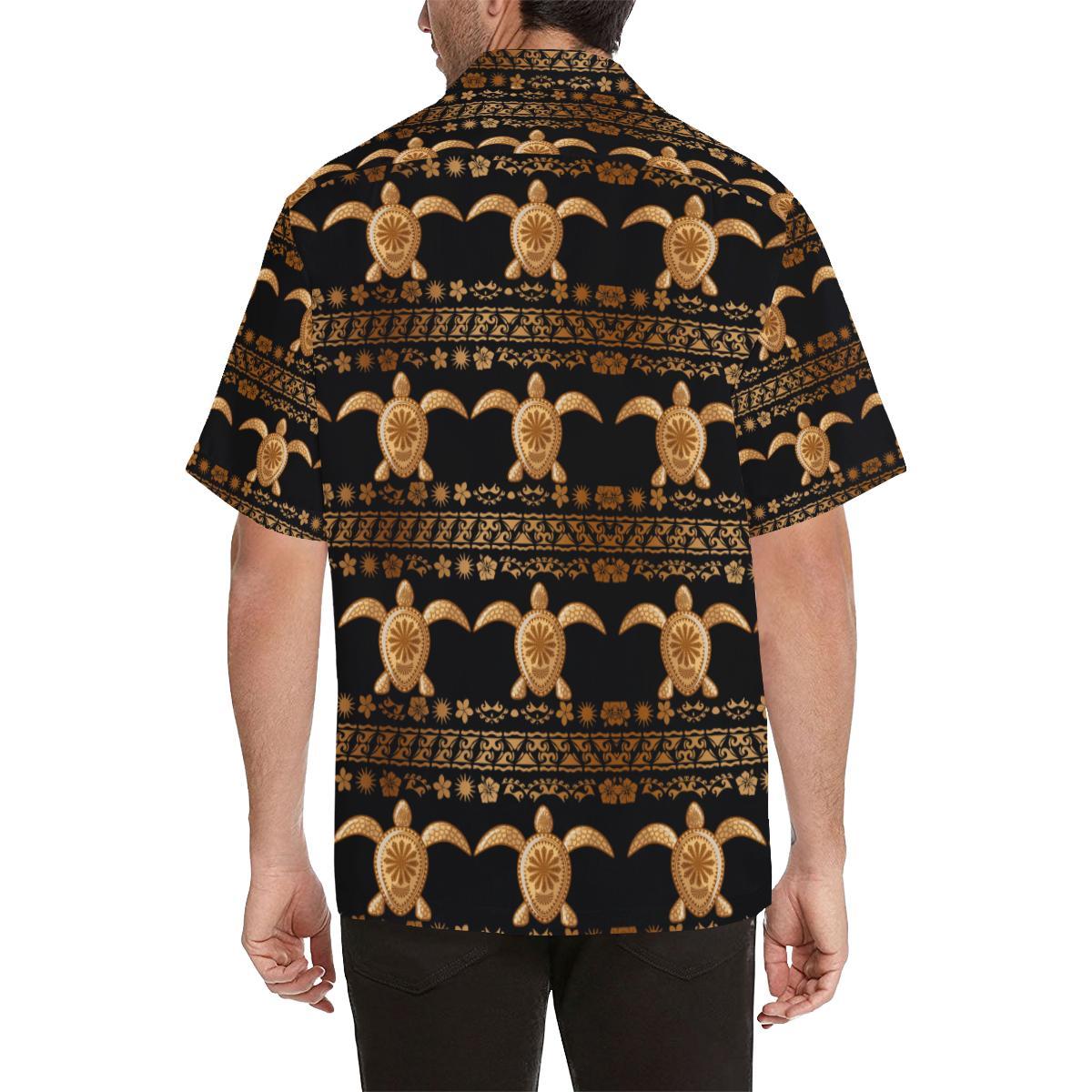 Tribal Sea turtle Polynesian Hawaiian Men Hawaiian Shirt-JorJune