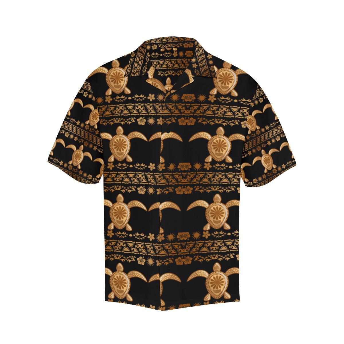 Tribal Sea turtle Polynesian Hawaiian Men Hawaiian Shirt-JorJune