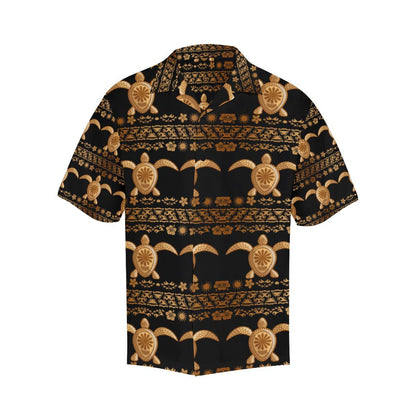 Tribal Sea turtle Polynesian Hawaiian Men Hawaiian Shirt-JorJune