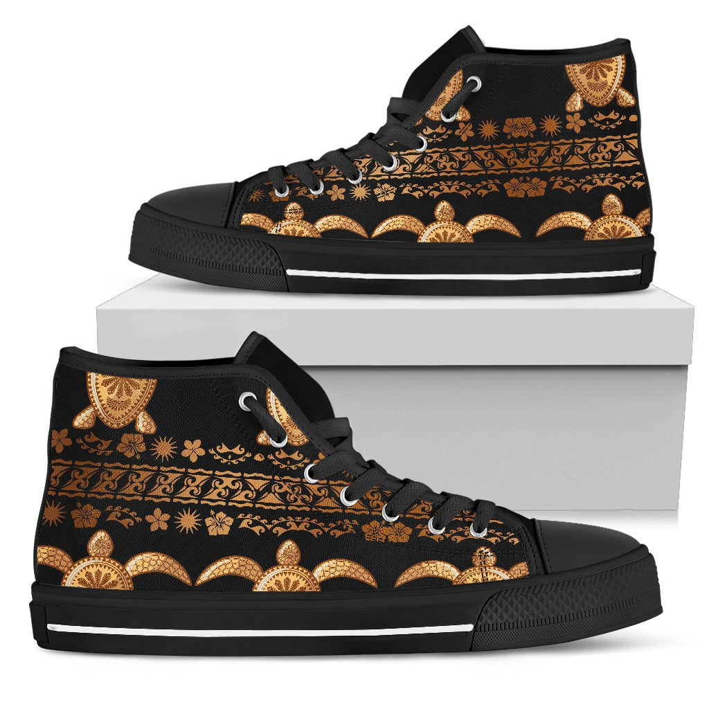 Tribal Sea turtle Polynesian Hawaiian Men High Top Shoes