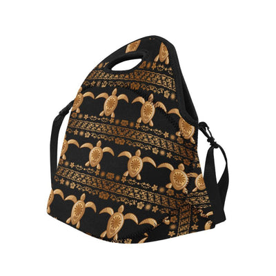 Tribal Sea turtle Polynesian Hawaiian Neoprene Lunch Bag-JorJune