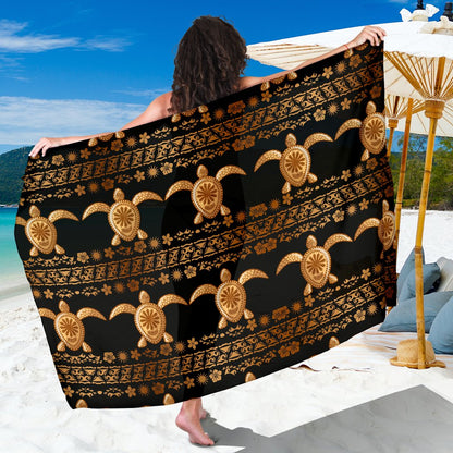 Tribal Sea Turtle Polynesian Hawaiian Sarong Pareo Wrap