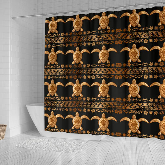 Tribal Sea Turtle Polynesian Hawaiian Shower Curtain
