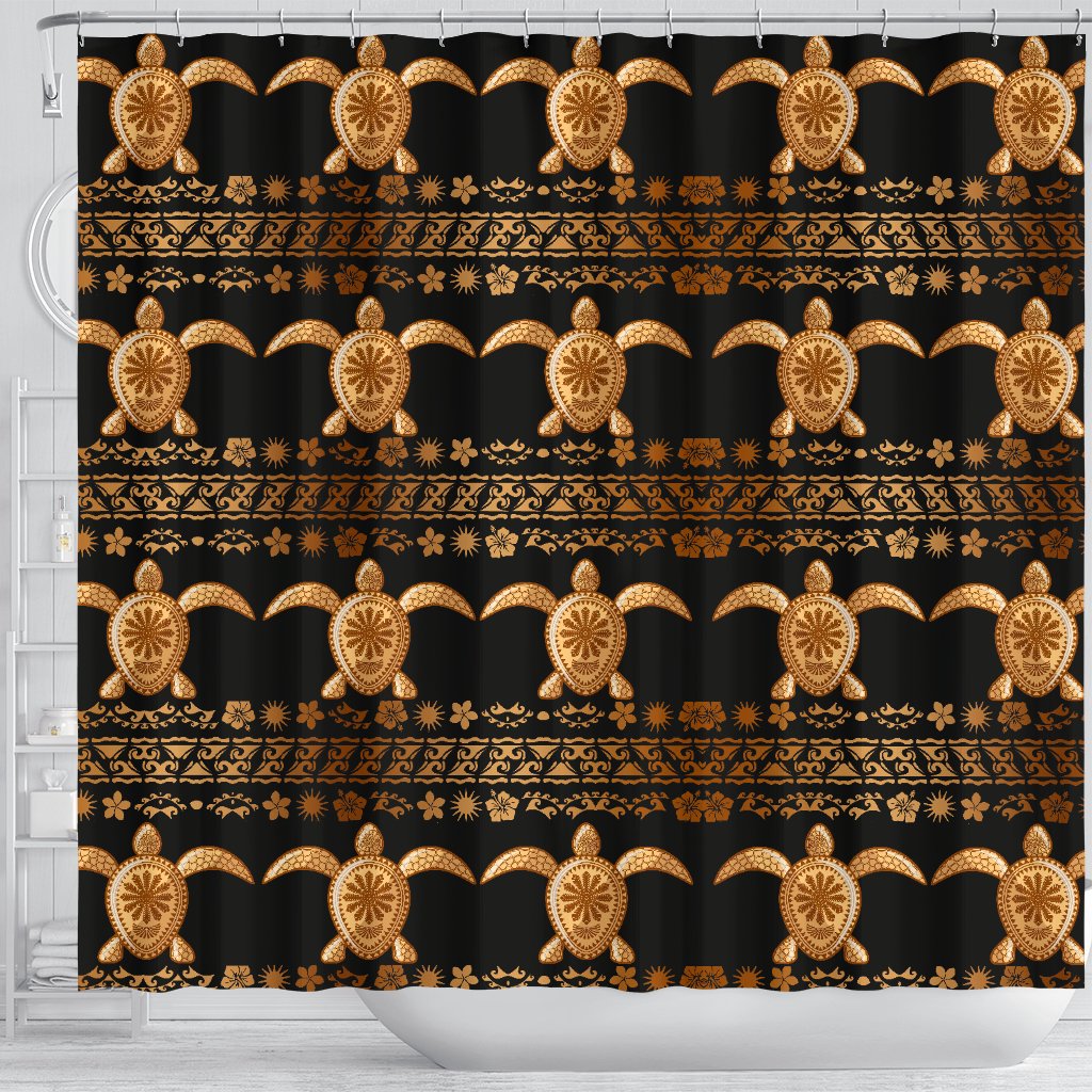 Tribal Sea Turtle Polynesian Hawaiian Shower Curtain