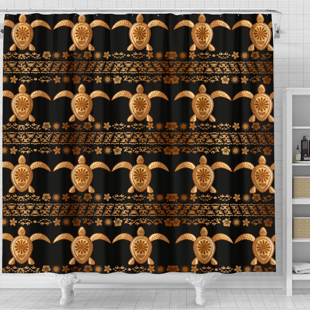 Tribal Sea Turtle Polynesian Hawaiian Shower Curtain