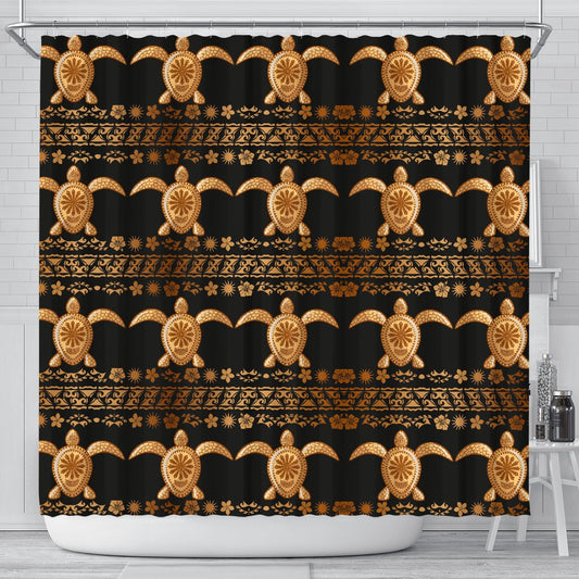 Tribal Sea Turtle Polynesian Hawaiian Shower Curtain