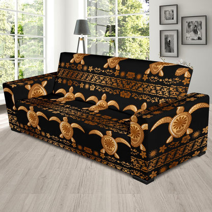 Tribal Sea turtle Polynesian Hawaiian Sofa Slipcover-JORJUNE.COM