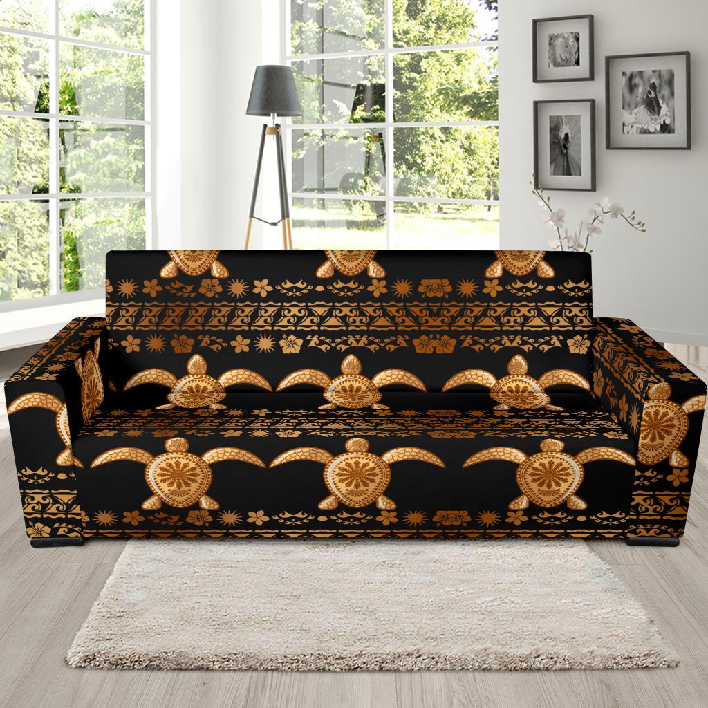 Tribal Sea turtle Polynesian Hawaiian Sofa Slipcover-JORJUNE.COM