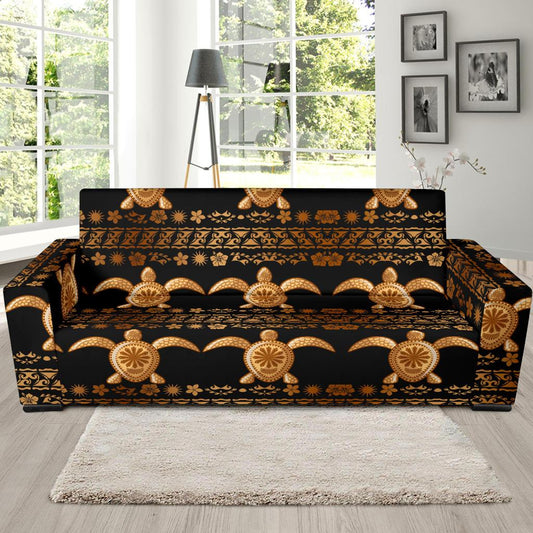 Tribal Sea turtle Polynesian Hawaiian Sofa Slipcover-JORJUNE.COM