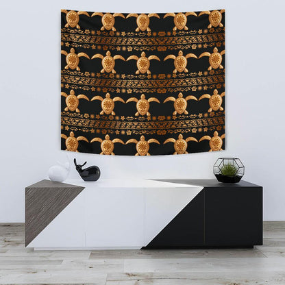 Tribal Sea turtle Polynesian Hawaiian Tapestry
