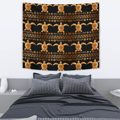 Tribal Sea turtle Polynesian Hawaiian Tapestry