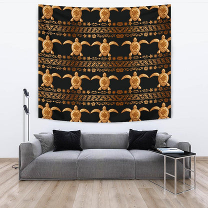 Tribal Sea turtle Polynesian Hawaiian Tapestry